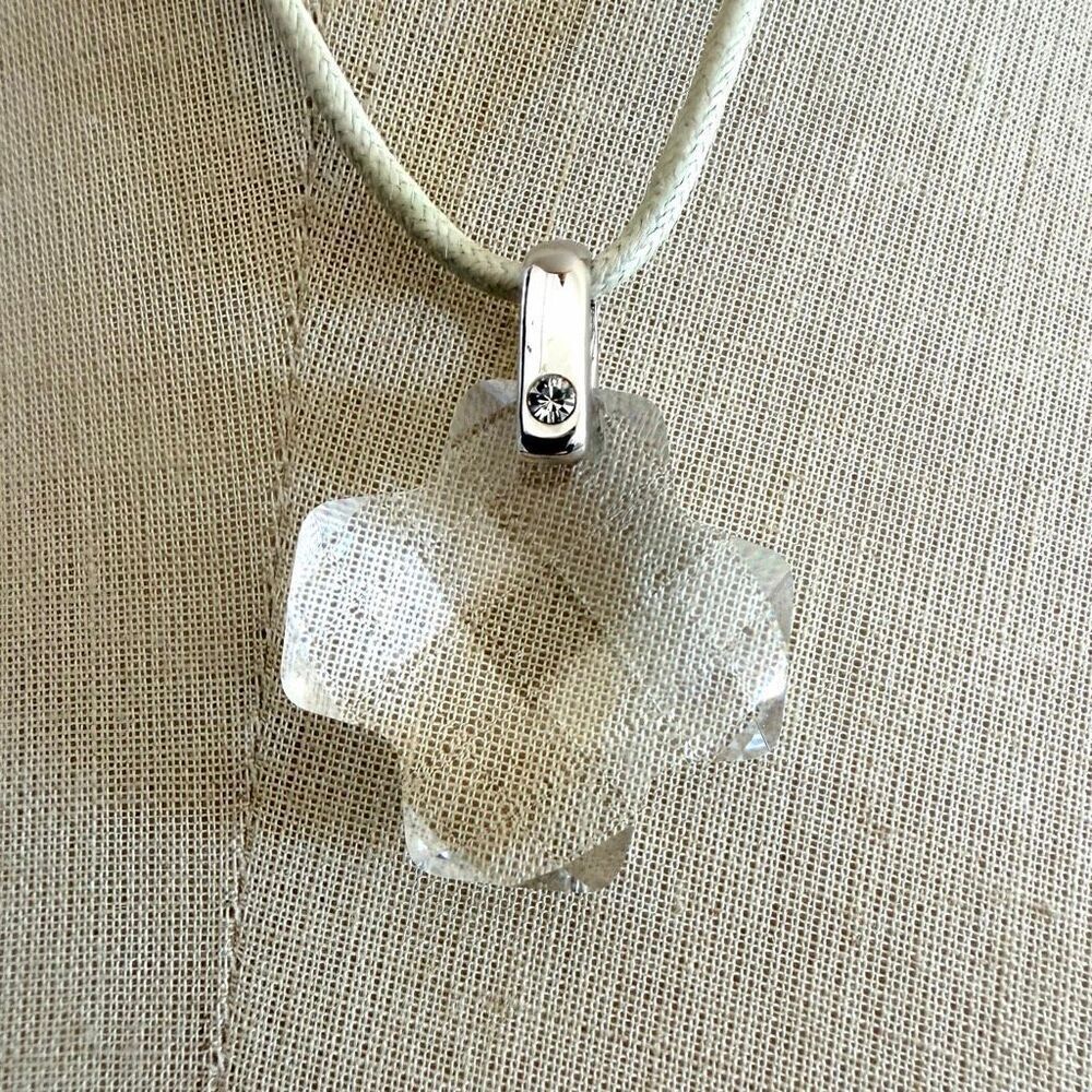 Swarovski Crystal Cross Pendant Adjustable Cord Necklace - Picture 2 of 12
